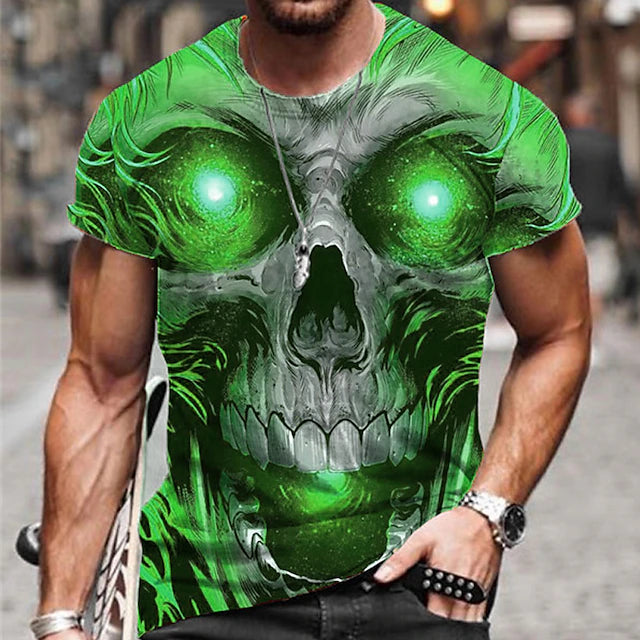 Men's Unisex T shirt Tee Halloween Shirt Skull Graphic Prints Crew Neck