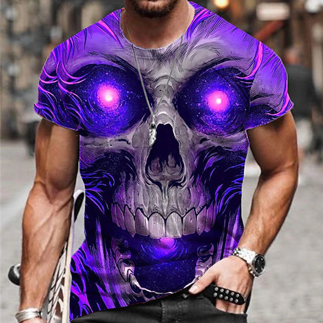 Men's Unisex T shirt Tee Halloween Shirt Skull Graphic Prints Crew Neck