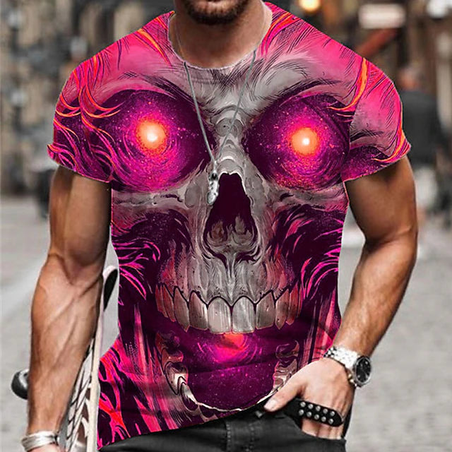 Men's Unisex T shirt Tee Halloween Shirt Skull Graphic Prints Crew Neck