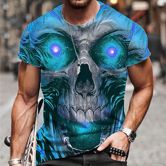 Men's Unisex T shirt Tee Halloween Shirt Skull Graphic Prints Crew Neck