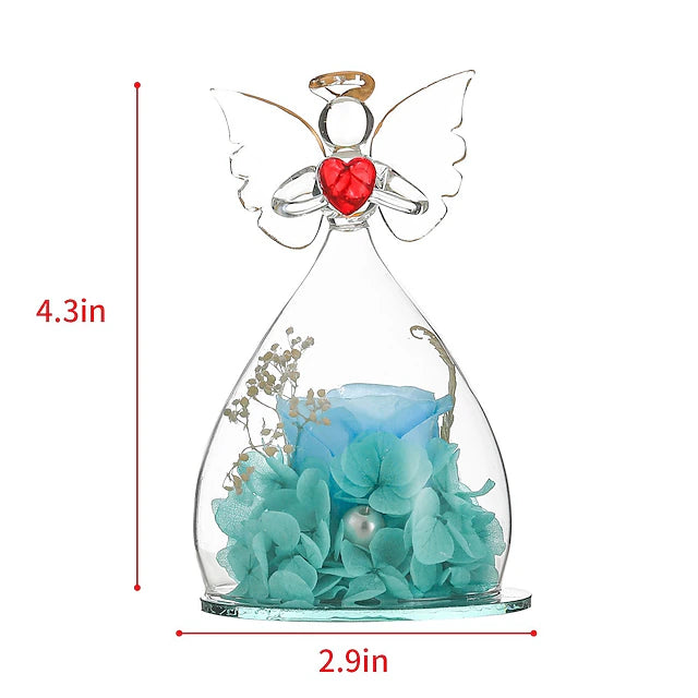 Women's Day Gifts Festival Angel Eternal Flower Glass Cover Rose Decoration Valentine's Day
