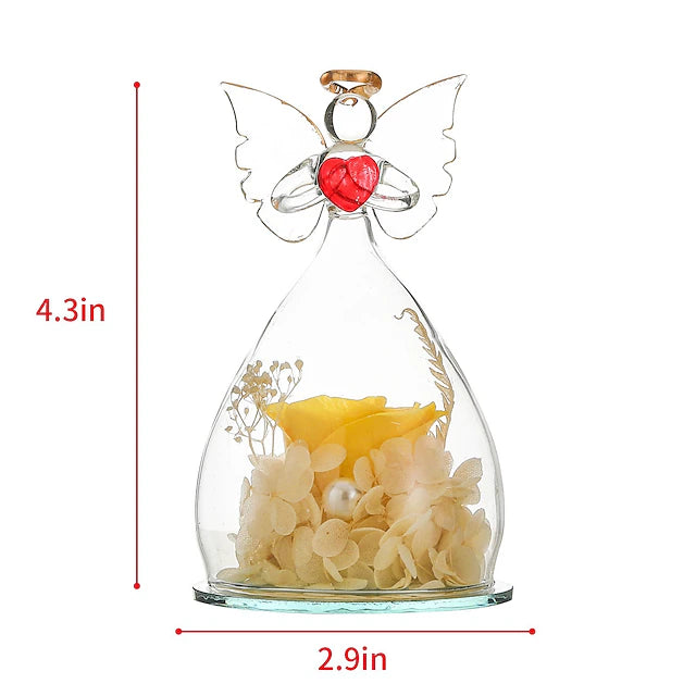 Women's Day Gifts Festival Angel Eternal Flower Glass Cover Rose Decoration Valentine's Day