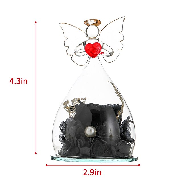 Women's Day Gifts Festival Angel Eternal Flower Glass Cover Rose Decoration Valentine's Day