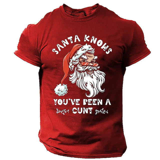 Christmas Men's Santa Claus Merry Christmas funny christmas T shirt 100% Cotton