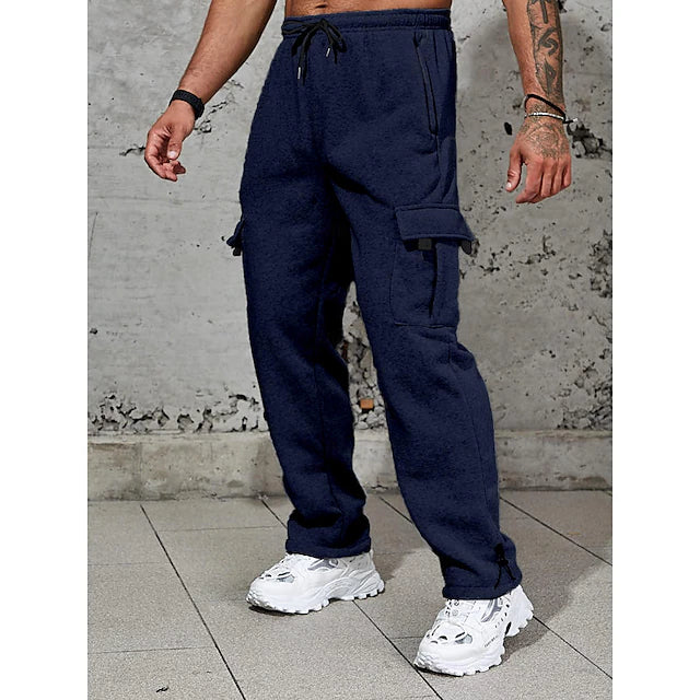 Men's Cargo Pants Sweatpants Chinos Pocket Straight Leg Elastic Cuff