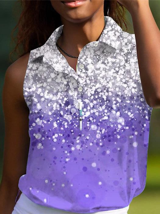 Women's Golf Polo Shirt Violet Pink Blue Sleeveless Sun Protection Top Ladies