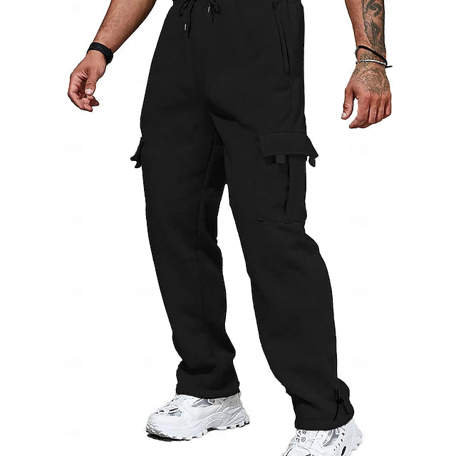 Men's Cargo Pants Sweatpants Chinos Pocket Straight Leg Elastic Cuff