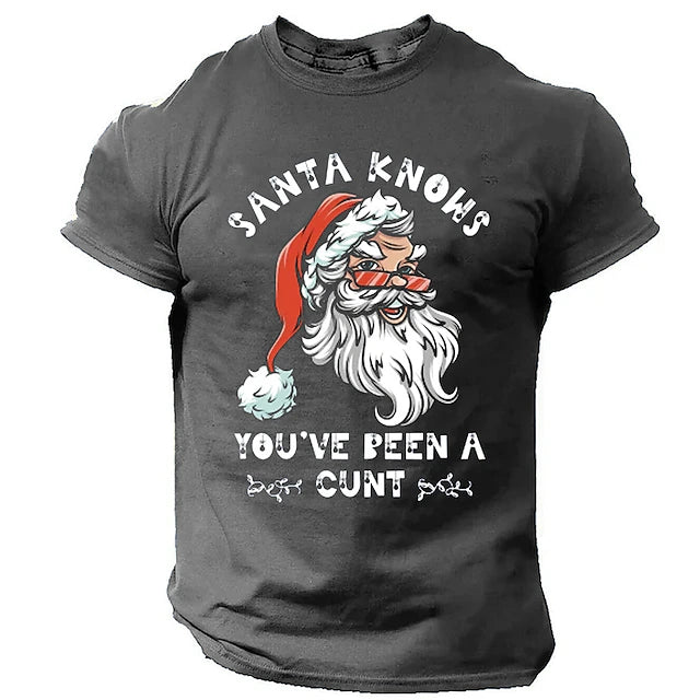 Christmas Men's Santa Claus Merry Christmas funny christmas T shirt 100% Cotton