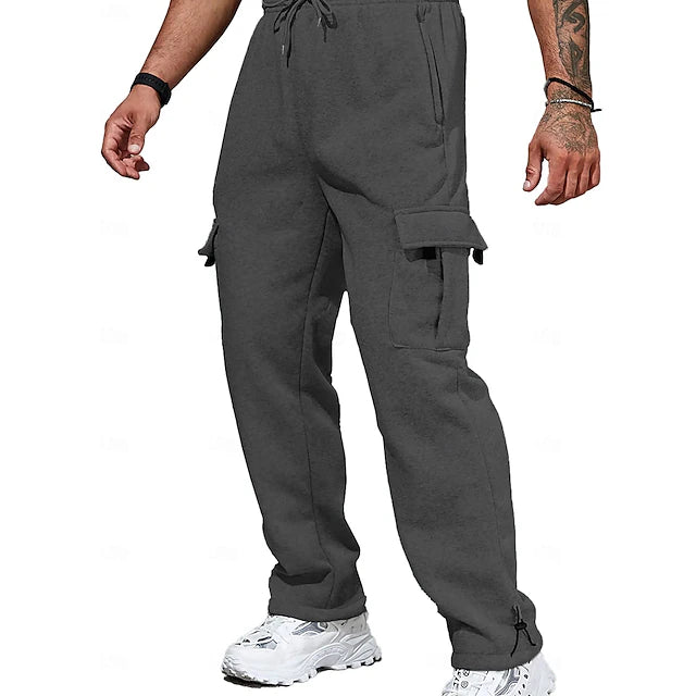 Men's Cargo Pants Sweatpants Chinos Pocket Straight Leg Elastic Cuff