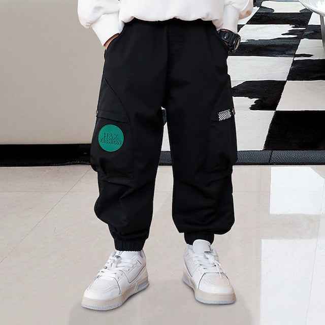 Kids Boys' Cargo Pants With Pocket Letter Soft Comfort Pants School