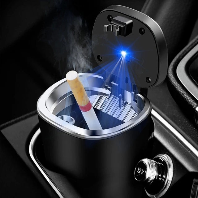 Universal Car Ashtray Smokeless Storage Cup Cigarette Retardant Box LED Glowing