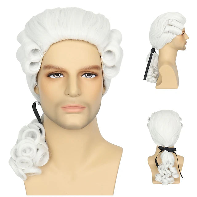 Colonial Wig Powdered Wig Men Blonde Wig Historical Halloween