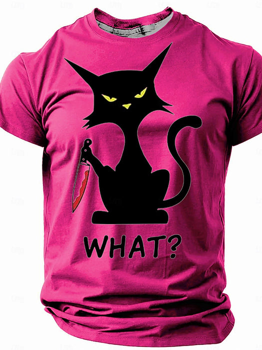 Cat Retro Vintage Casual Men's 3D Print T shirt Tee Street Casual Bar