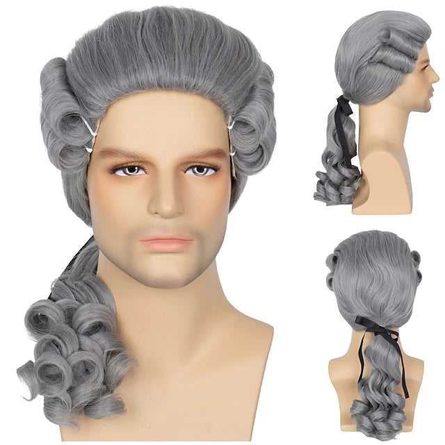 Colonial Wig Powdered Wig Men Blonde Wig Historical Halloween