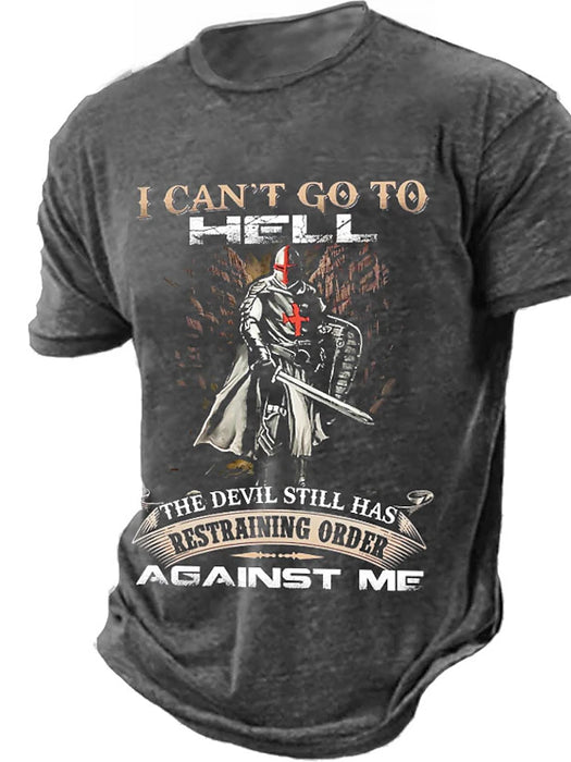 Halloween Mens Graphic Shirt Knights Templar Designer Retro Vintage 3D Print Tee