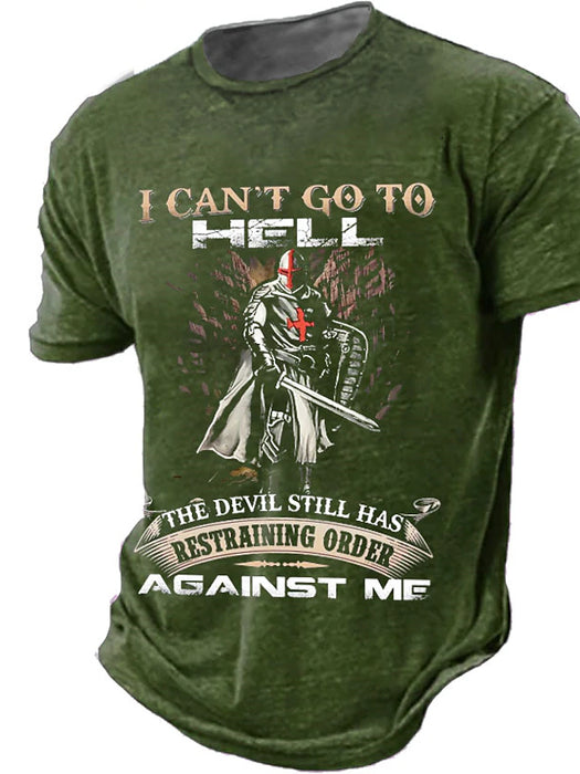 Halloween Mens Graphic Shirt Knights Templar Designer Retro Vintage 3D Print Tee