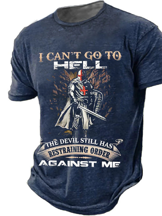 Halloween Mens Graphic Shirt Knights Templar Designer Retro Vintage 3D Print Tee