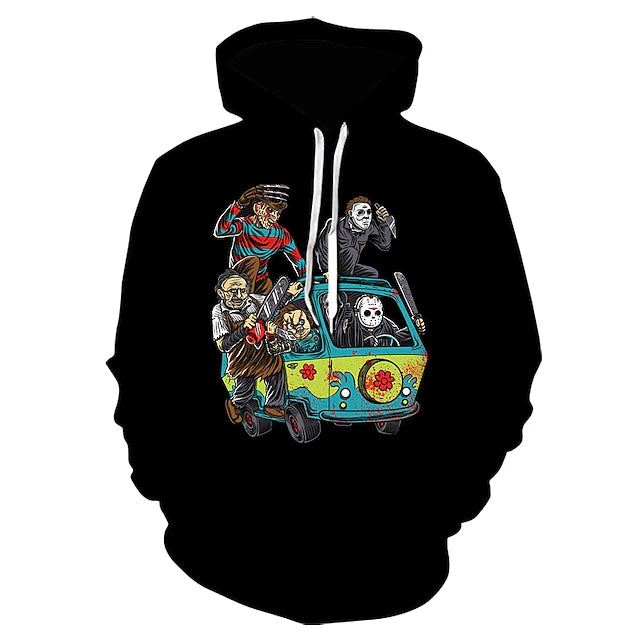 Halloween Zombie Hoodie Print 3D Front Pocket Graphic For Couple's