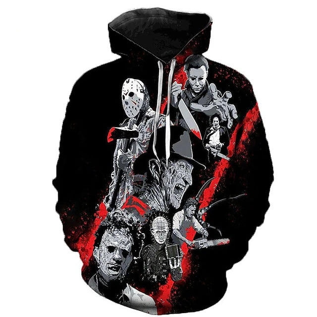 Halloween Zombie Hoodie Print 3D Front Pocket Graphic For Couple's