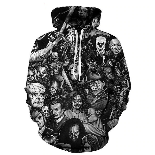 Halloween Zombie Hoodie Print 3D Front Pocket Graphic For Couple's