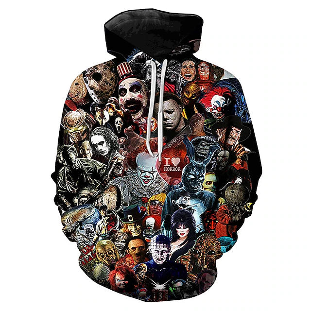 Halloween Zombie Hoodie Print 3D Front Pocket Graphic For Couple's