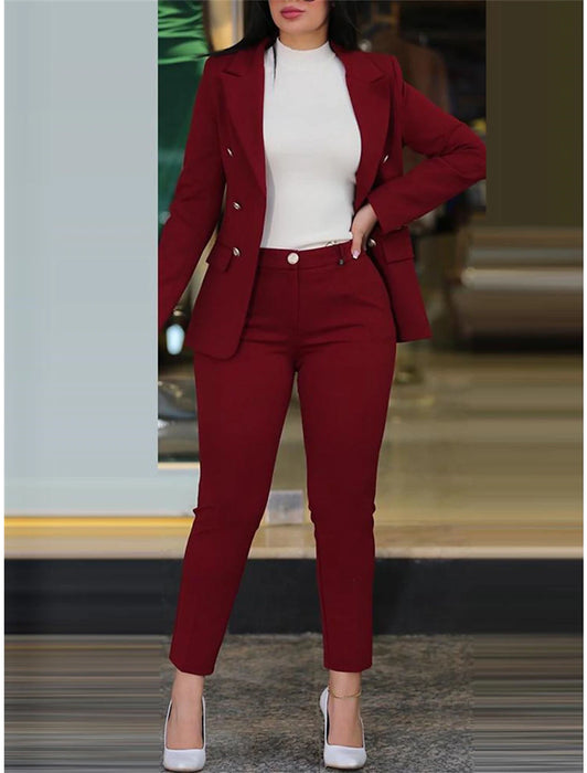 Women's Suits Office Work Daily Wear Spring Fall Regular Coat Regular Fit Thermal Warm