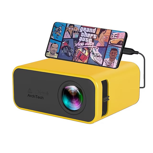 ArchTech YT500 LED Mini Projector 320x240 Pixels Supports 1080P USB Audio Portable Home Media Vid Home Theater Video Beamer VS YG300