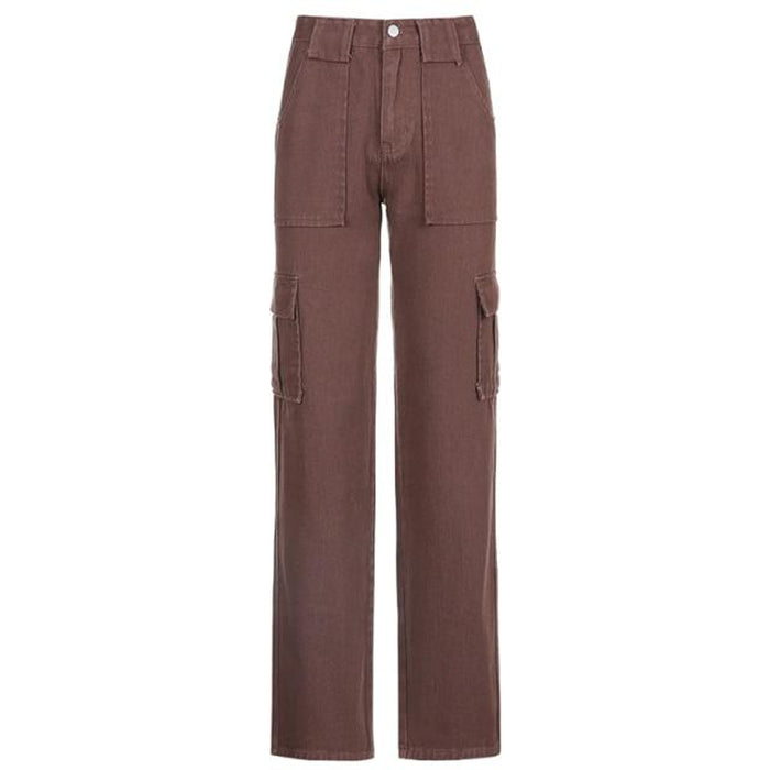 Women's Jeans Cargo Pants Chinos Full Length Denim Micro-elastic High Waist