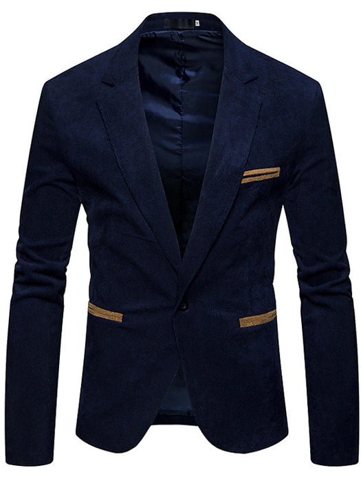 Men's Fashion Casual Blazer Regular Tailored Fit Solid Colored Single Breasted
