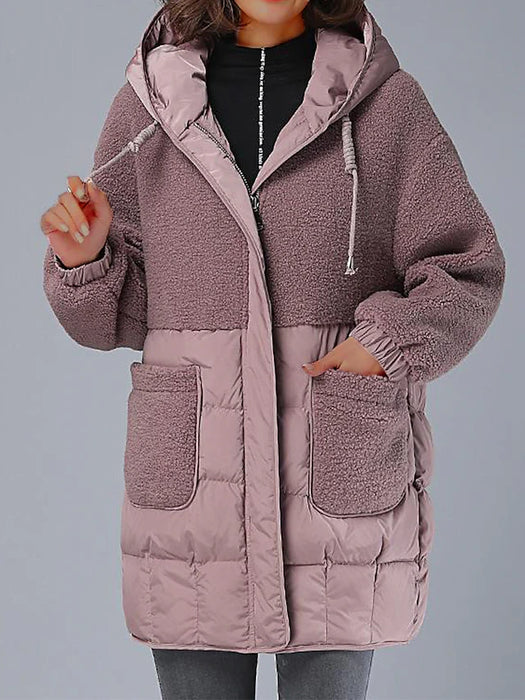 Women's Parka Mid-Length Puffer Coat Winter Coat Thermal Warm Heated Coat