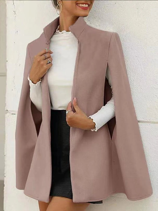 Women's Cloak/Capes Winter Coat Cropped Coat Thermal Warm Windproof