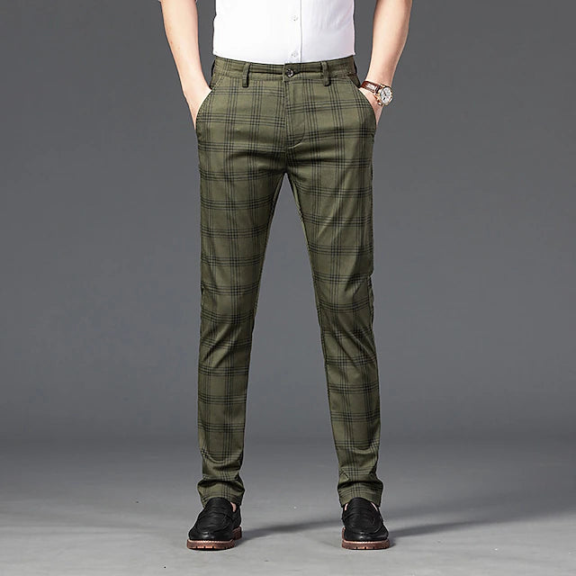 Men's Trousers Chinos Pants Trousers Jogger Pants Plaid Dress Pants