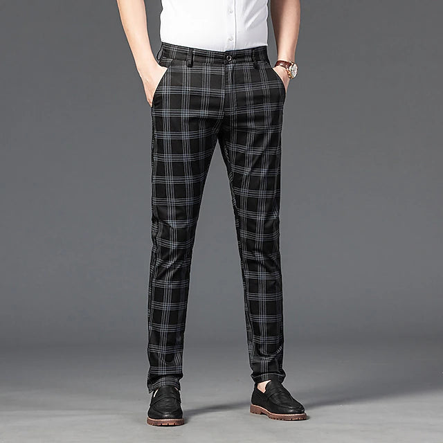 Men's Trousers Chinos Pants Trousers Jogger Pants Plaid Dress Pants