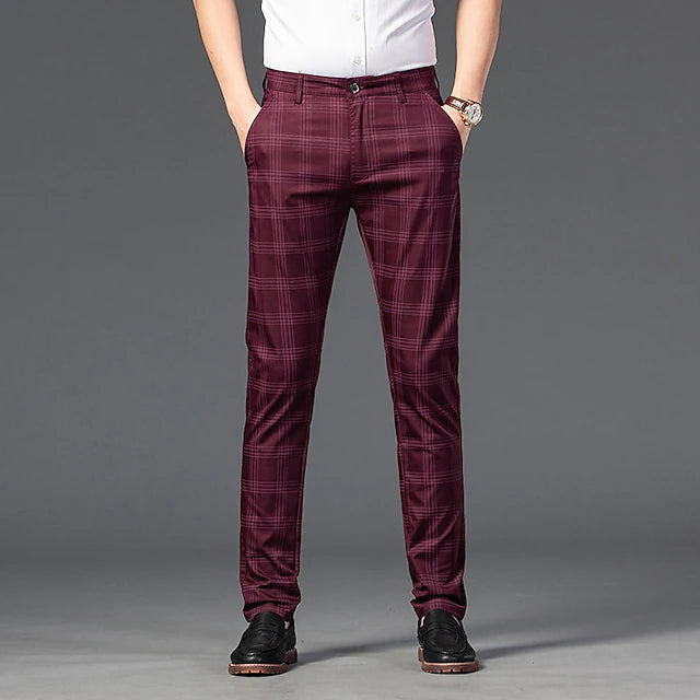 Men's Trousers Chinos Pants Trousers Jogger Pants Plaid Dress Pants