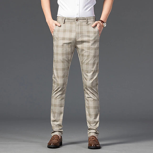 Men's Trousers Chinos Pants Trousers Jogger Pants Plaid Dress Pants