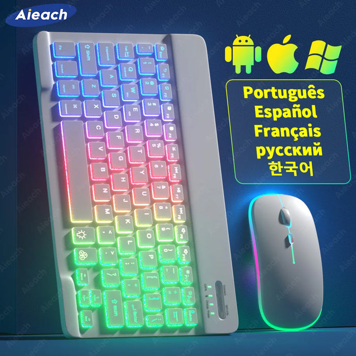 Keyboard and Mouse Combo For Tablet Android iOS Windows, Wireless Slim Mouse Keyboard Combo