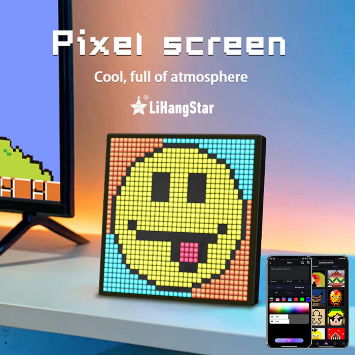 LED Pixel Display APP Control Programmable Night Light DIY Text Pattern Animation For Home