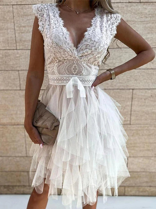 Women's Boho Chic Dresses Boho Wedding Guest Dress White Lace Wedding — iDeliverd Women's Boho Chic Dresses Boho Wedding Guest Dress White Lace Wedding — iDeliverd