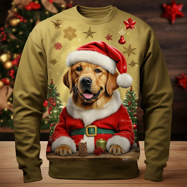 Christmas Men's Graphic Santa Claus T shirt Long Sleeve T shirt 3D Print