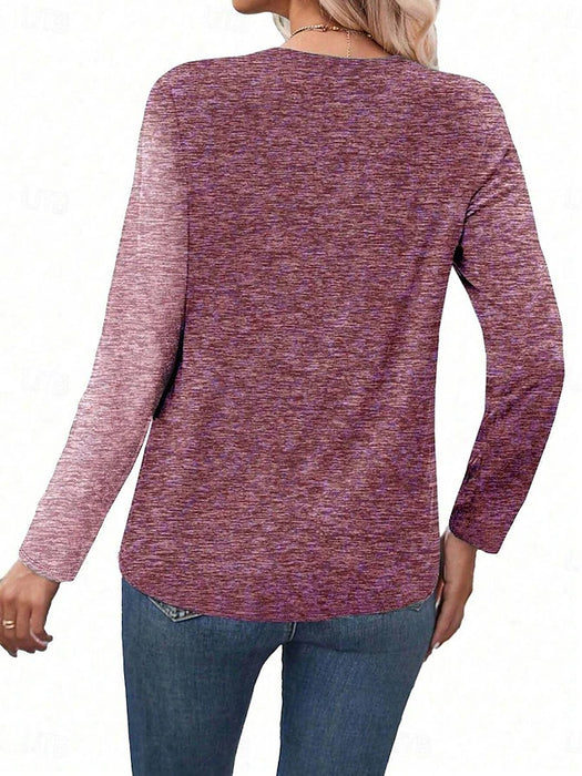 Women's Valentine Heart T Shirt Casual Print Long Sleeve