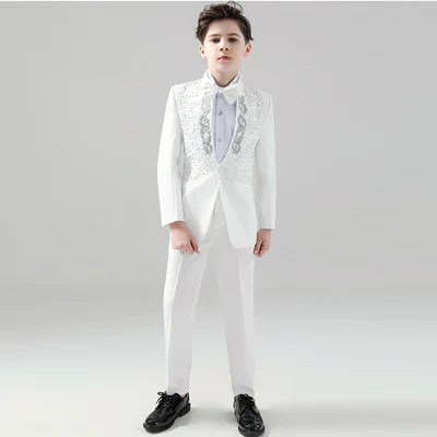 Wedding Two-piece Suit ( Coat Pants ) Kids Boys Ring Bearer Suits Long Sleeve