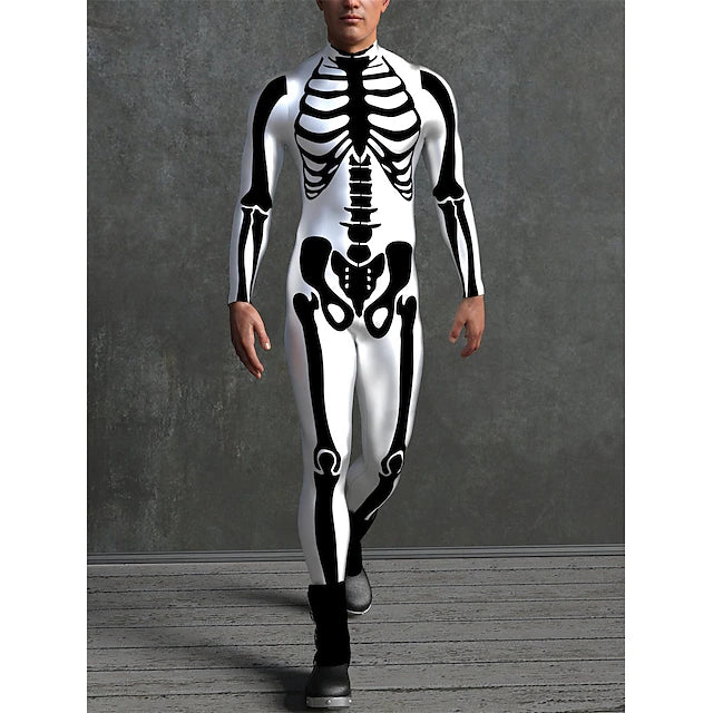 Skeleton / Skull Cosplay Costume Bodysuits Full Body Catsuit Adults' Men's