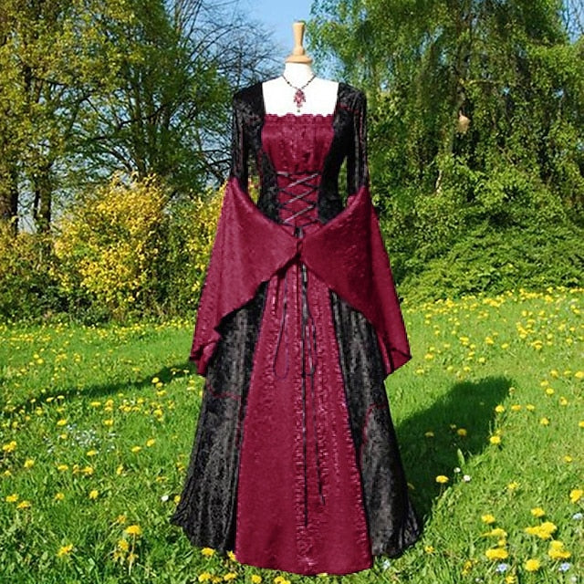 Retro Vintage Medieval Renaissance 17th Century Dress Cosplay