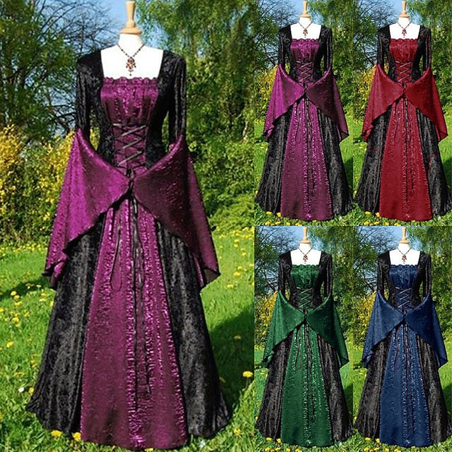 Retro Vintage Medieval Renaissance 17th Century Dress Cosplay