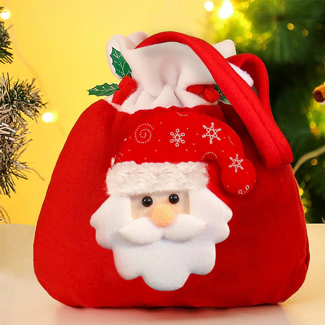 Christmas Gift Bags Flannelette Candy Bags Gift Decorations Santa Snowman