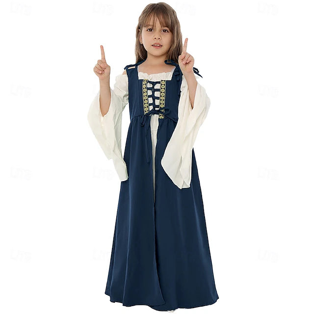 Retro Vintage Medieval Renaissance Prom Dress Irish Elven Girls' Halloween