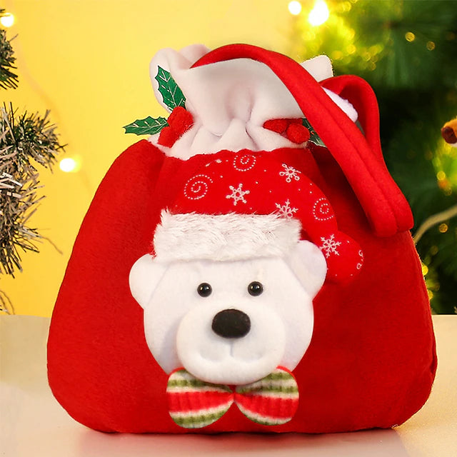 Christmas Gift Bags Flannelette Candy Bags Gift Decorations Santa Snowman