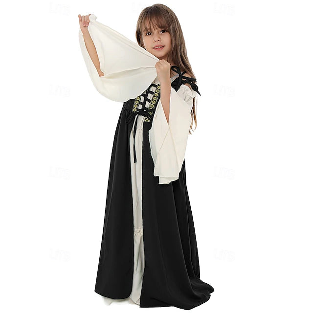 Retro Vintage Medieval Renaissance Prom Dress Irish Elven Girls' Halloween