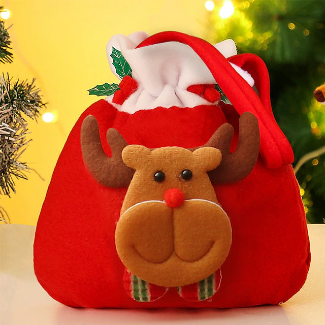 Christmas Gift Bags Flannelette Candy Bags Gift Decorations Santa Snowman