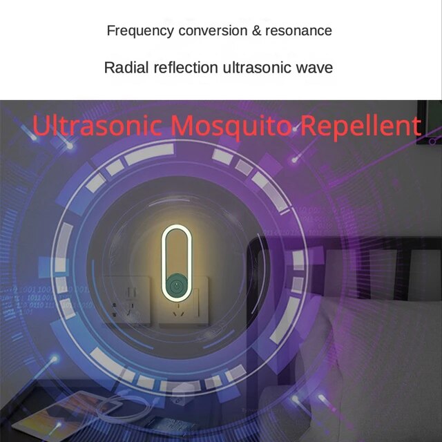 Ultrasonic Mosquito Repellent Night Light Plug-in Insect Repellent Household Bedroom Sound Wave